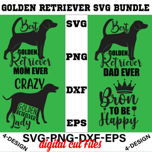 Golden Retriever SVG Bundle Vol-01 cover image.