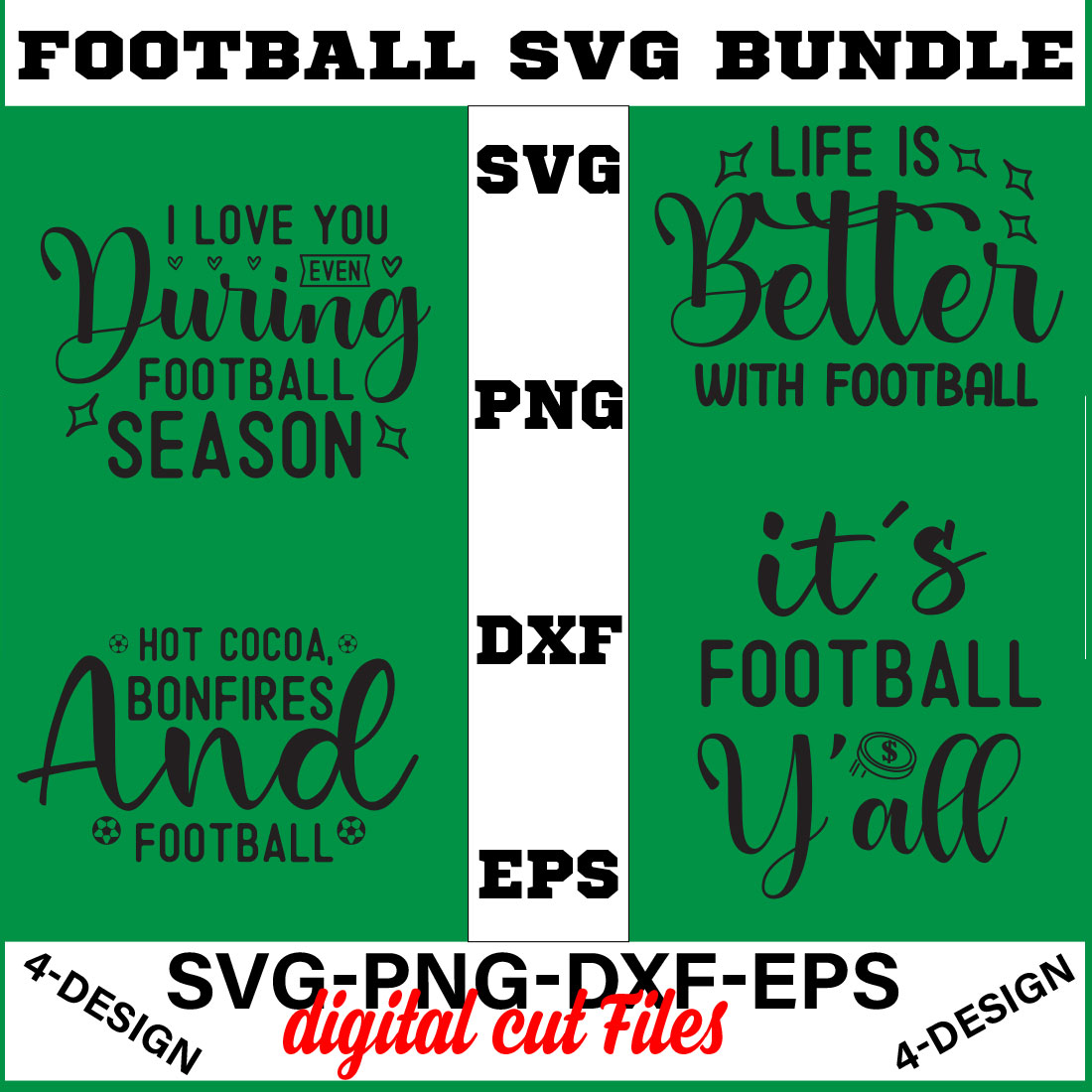 Football SVG T-shirt Design Bundle Volume-02 cover image.