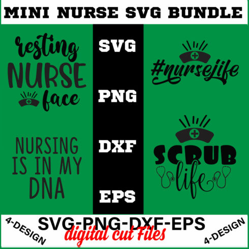 Mini Nurse SVG T-shirt Design Bundle Volume-01 cover image.