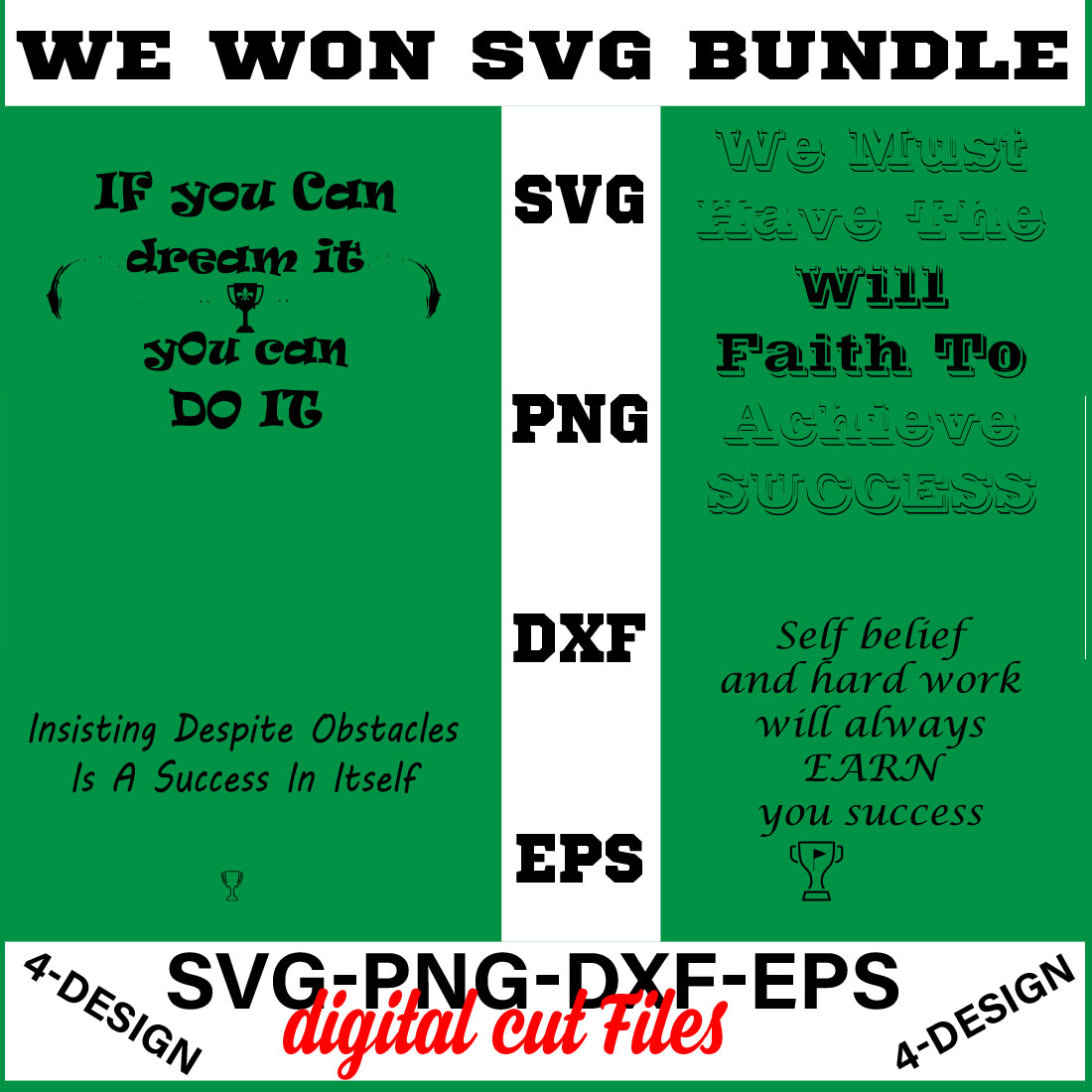 We Won SVG T-shirt Design Bundle Volume-05 cover image.