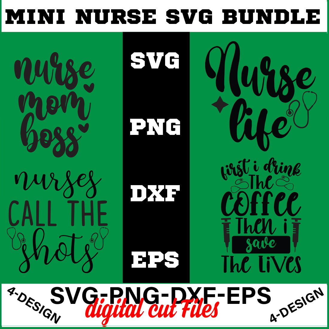 Mini Nurse SVG T-shirt Design Bundle Volume-02 cover image.