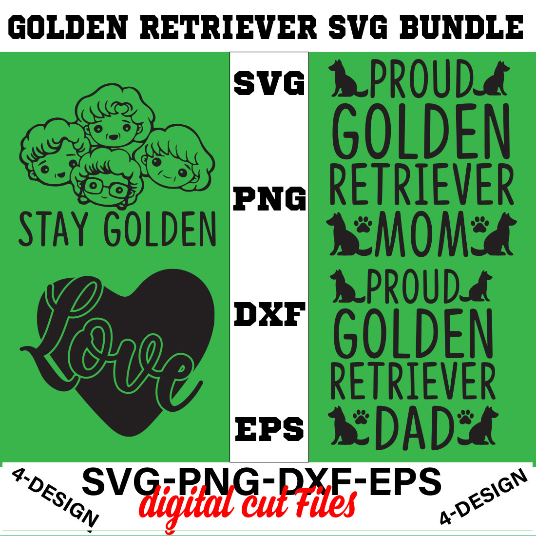 Golden Retriever SVG Bundle Vol-05 cover image.