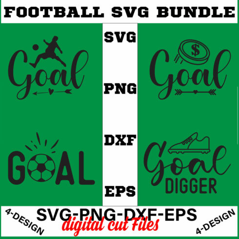 Football SVG T-shirt Design Bundle Volume-01 cover image.