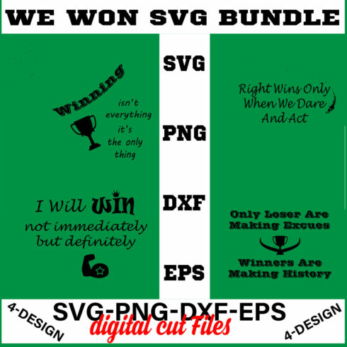 We Won SVG T-shirt Design Bundle Volume-04 cover image.