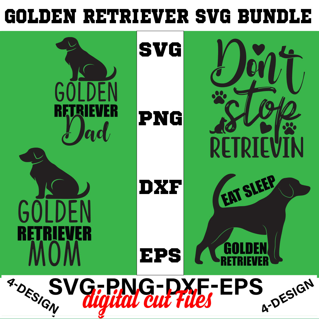 Golden Retriever SVG Bundle Vol-02 cover image.