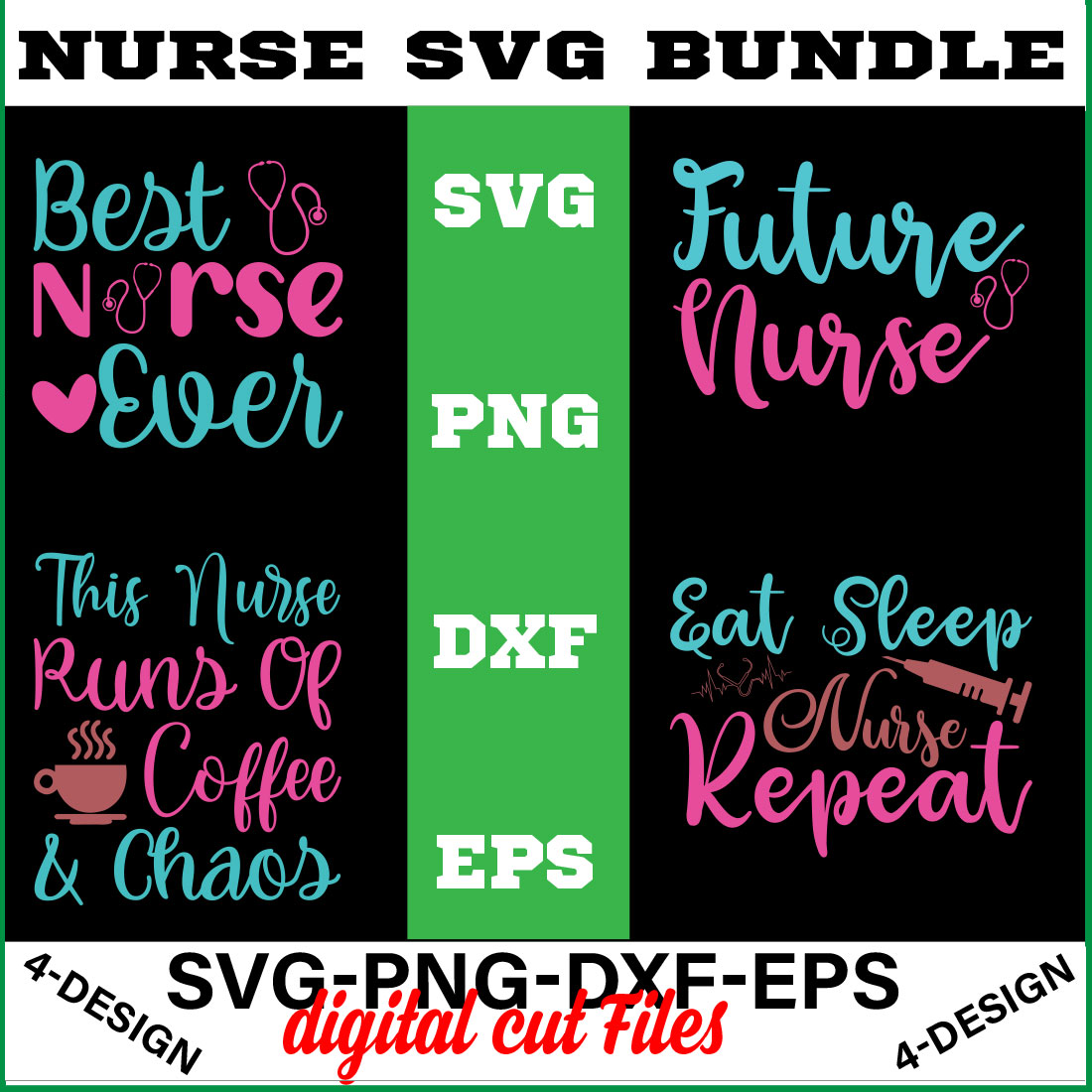 Mini Nurse SVG T-shirt Design Bundle Volume-04 cover image.