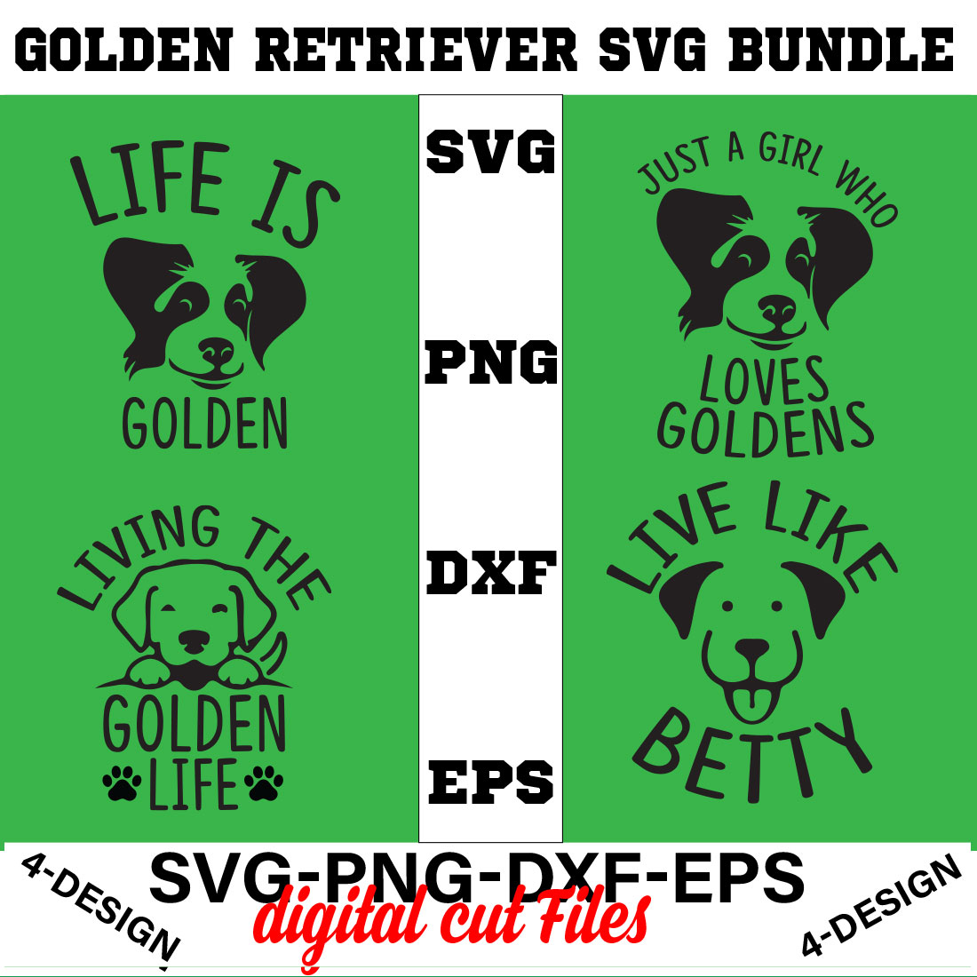 Golden Retriever SVG Bundle Vol-04 cover image.