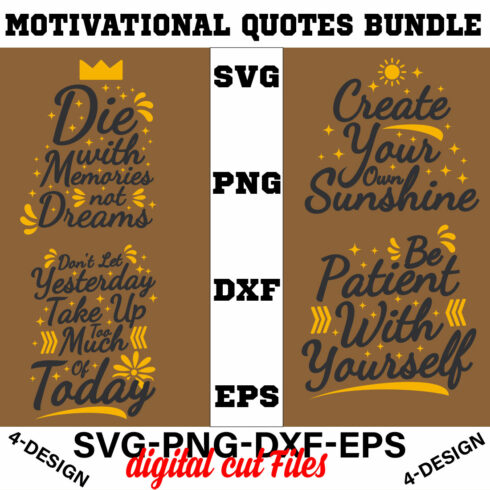 MOTIVATIONAL QUOTES SVG BUNDLE Vol-01 cover image.