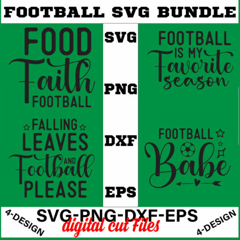 Football SVG T-shirt Design Bundle Volume-04 cover image.