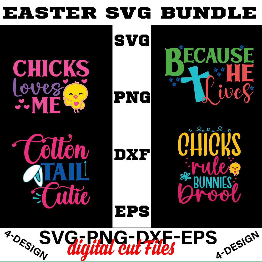 Easter T-shirt SVG Bundle Vol-01 cover image.