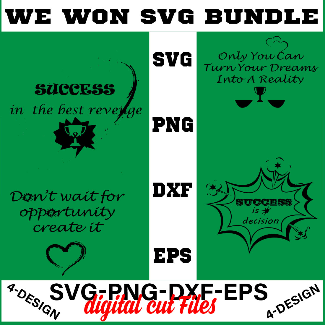 We Won SVG T-shirt Design Bundle Volume-07 cover image.