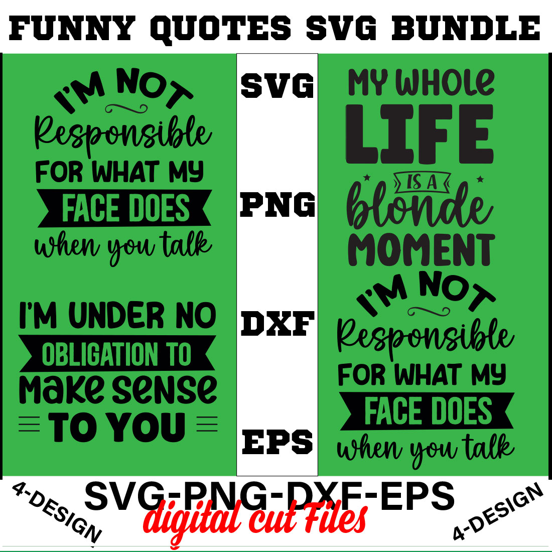 Funny Quotes SVG Bundle Vol-02 cover image.