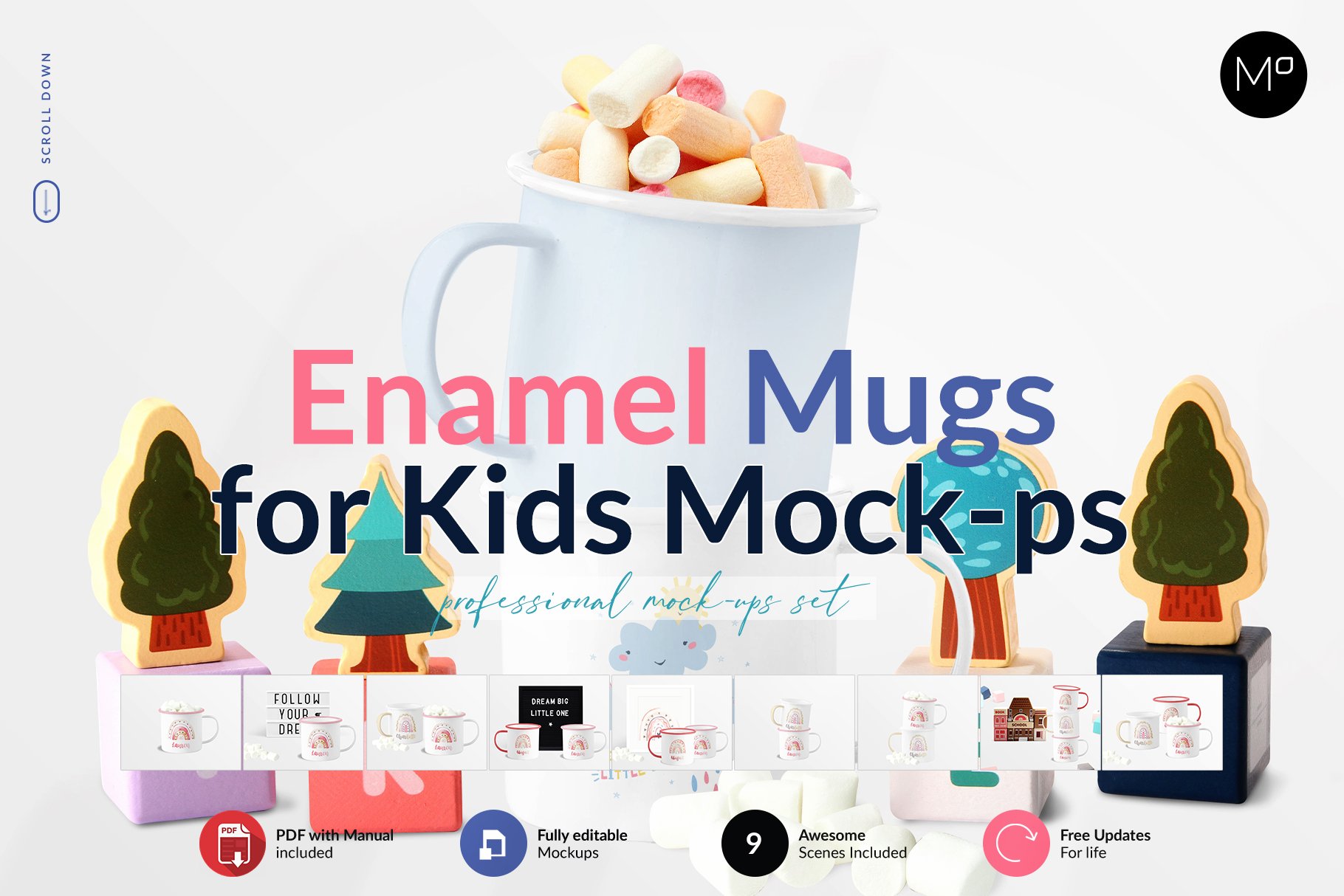 Enamel Mugs 9x Mock-ups preview image.