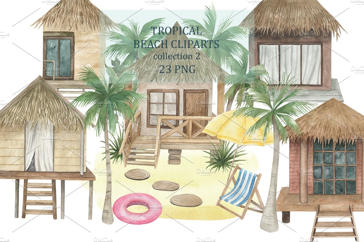 Tropical Beach Cliparts Collection2 cover image.