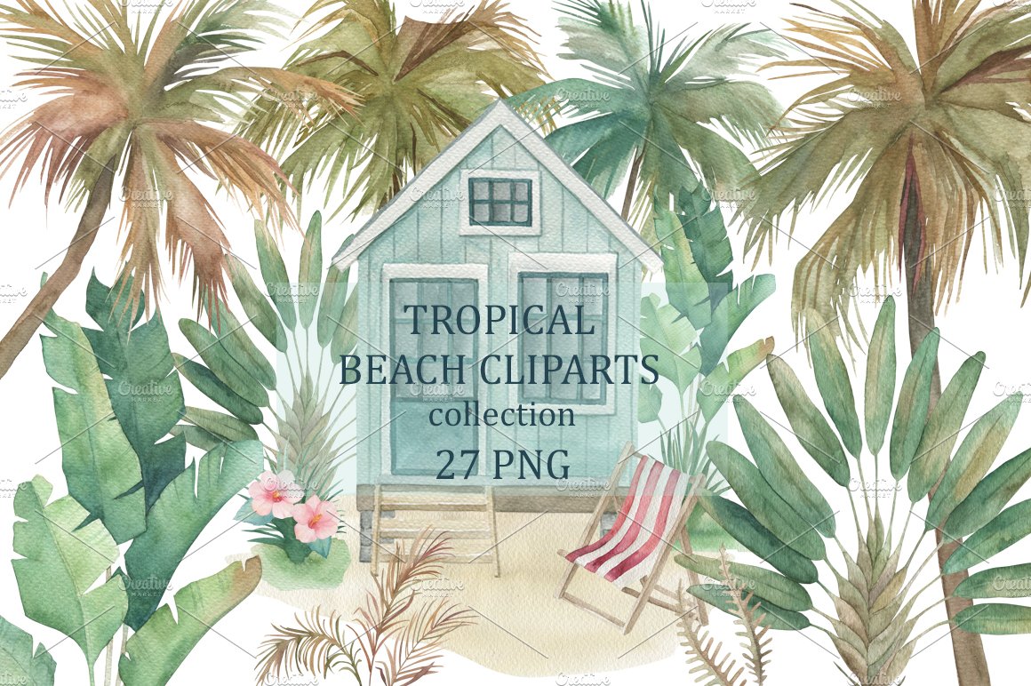 Watercolor Tropical Beach Collection cover image.