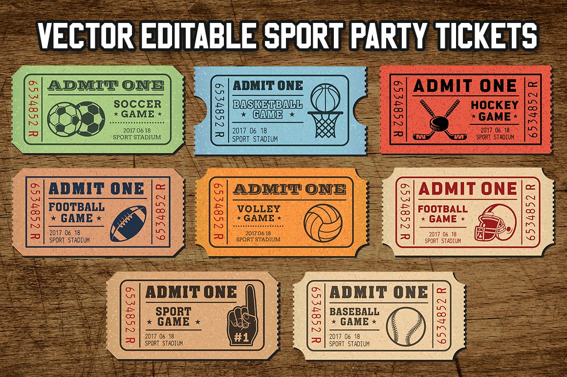 Vector Sport Tickets Templates cover image.