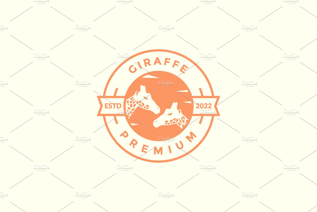 giraffe with sunset badge logo cover image.