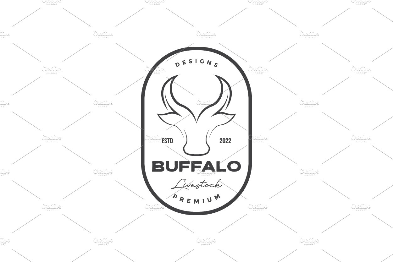 minimal buffalo head horn logo cover image.
