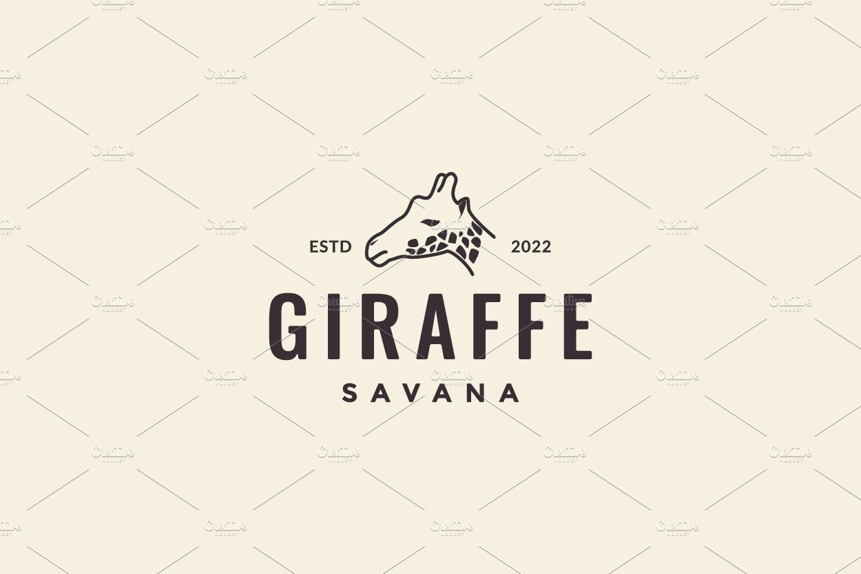 head giraffe hipster logo design cover image.