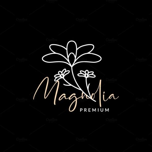 magnolia flower beauty logo design cover image.