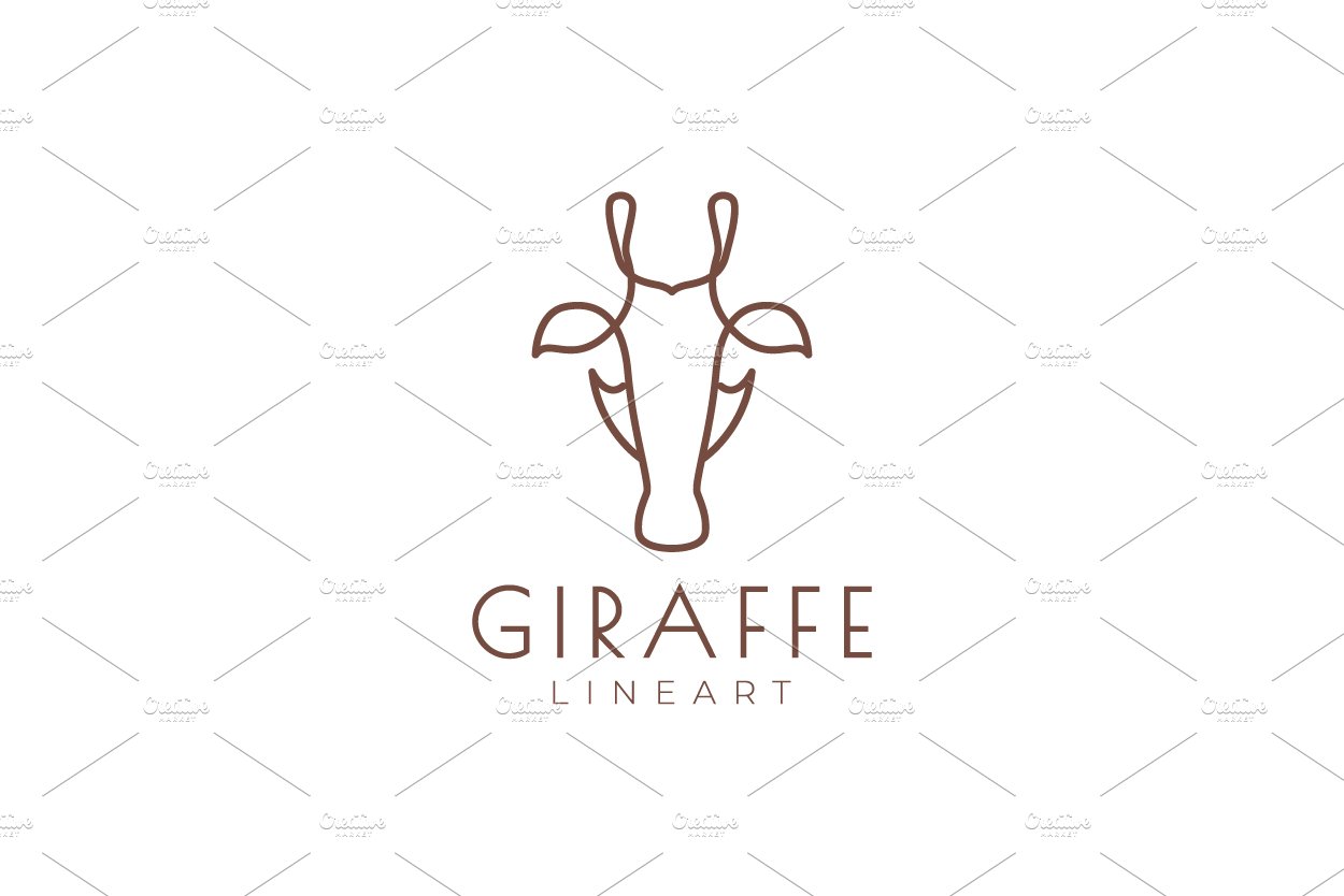 minimalist lines head giraffe logo cover image.