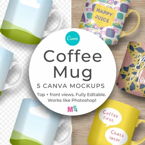 Ceramic Coffee Mug Mockup for Canva cover image.