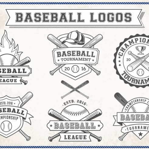 Vector Editable Baseball Logos cover image.