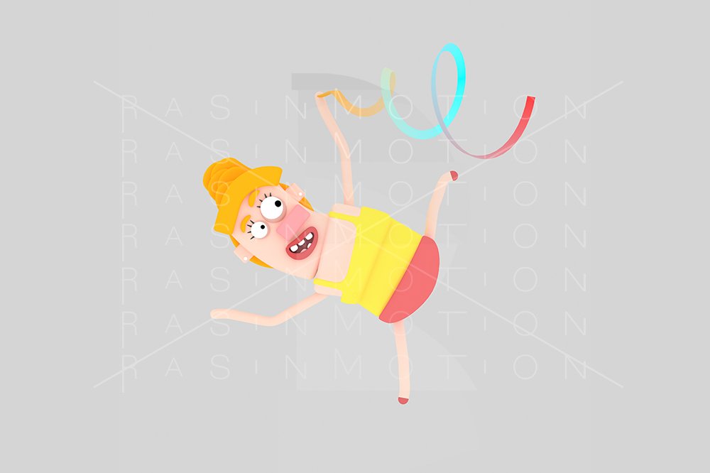 3d illustration. Young Gymnast Girl cover image.