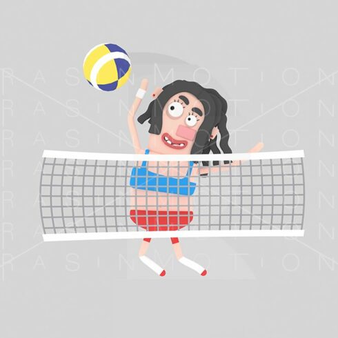 3d illustration. Volleyball woman. cover image.