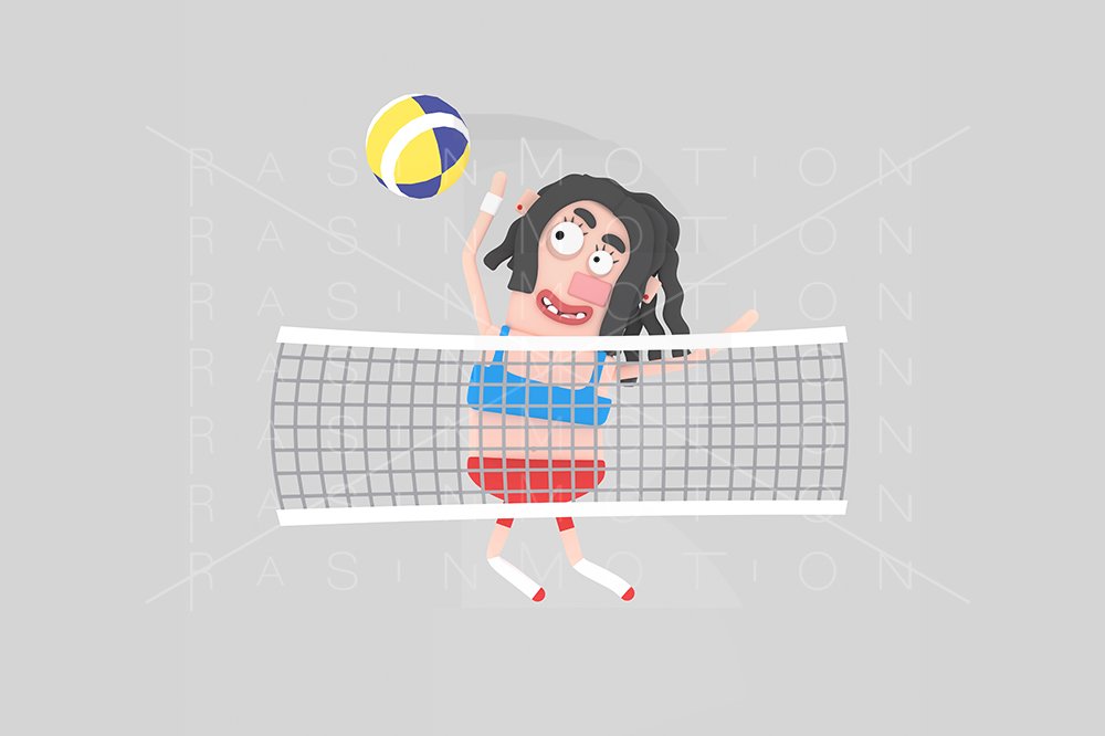 3d illustration. Volleyball woman. cover image.