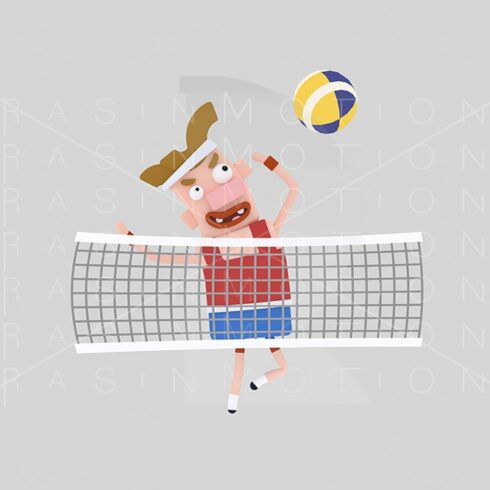 3d illustration. Volleyball player. cover image.