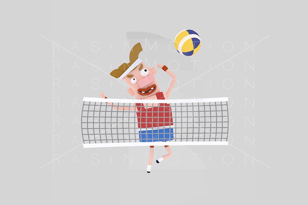 3d illustration. Volleyball player. cover image.