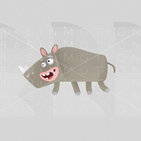 3d illustration. Rhino. cover image.