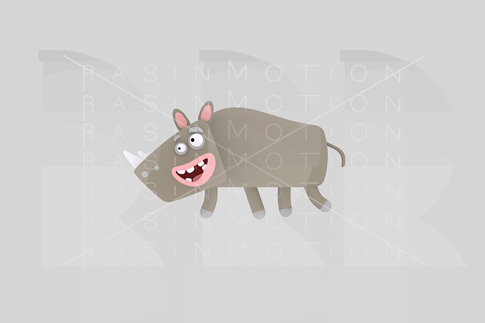 3d illustration. Rhino. cover image.