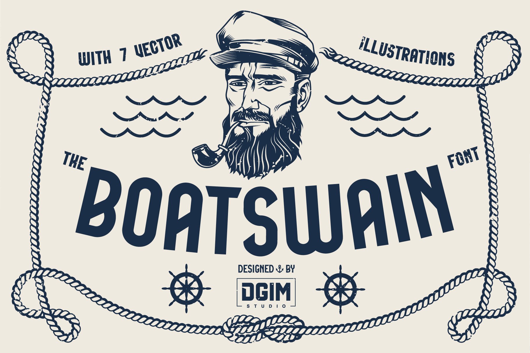 Boatswain Fonts Family + Extras cover image.