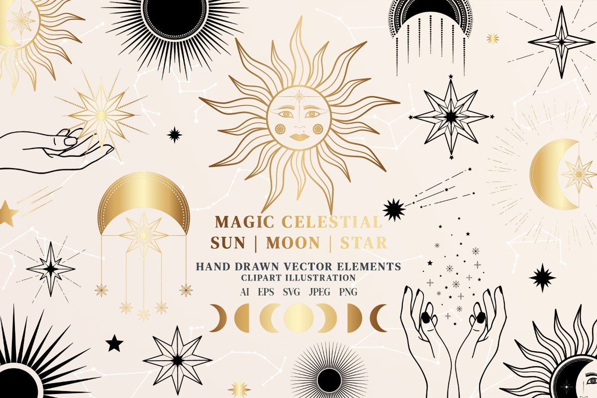 Magic Sun, Moon, Star, Constellation cover image.