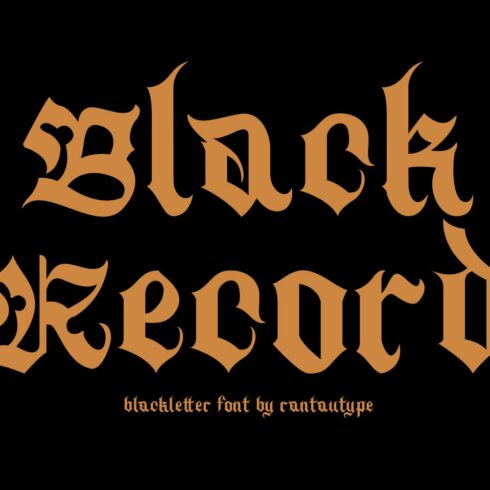 Black Record - Blackletter Font cover image.