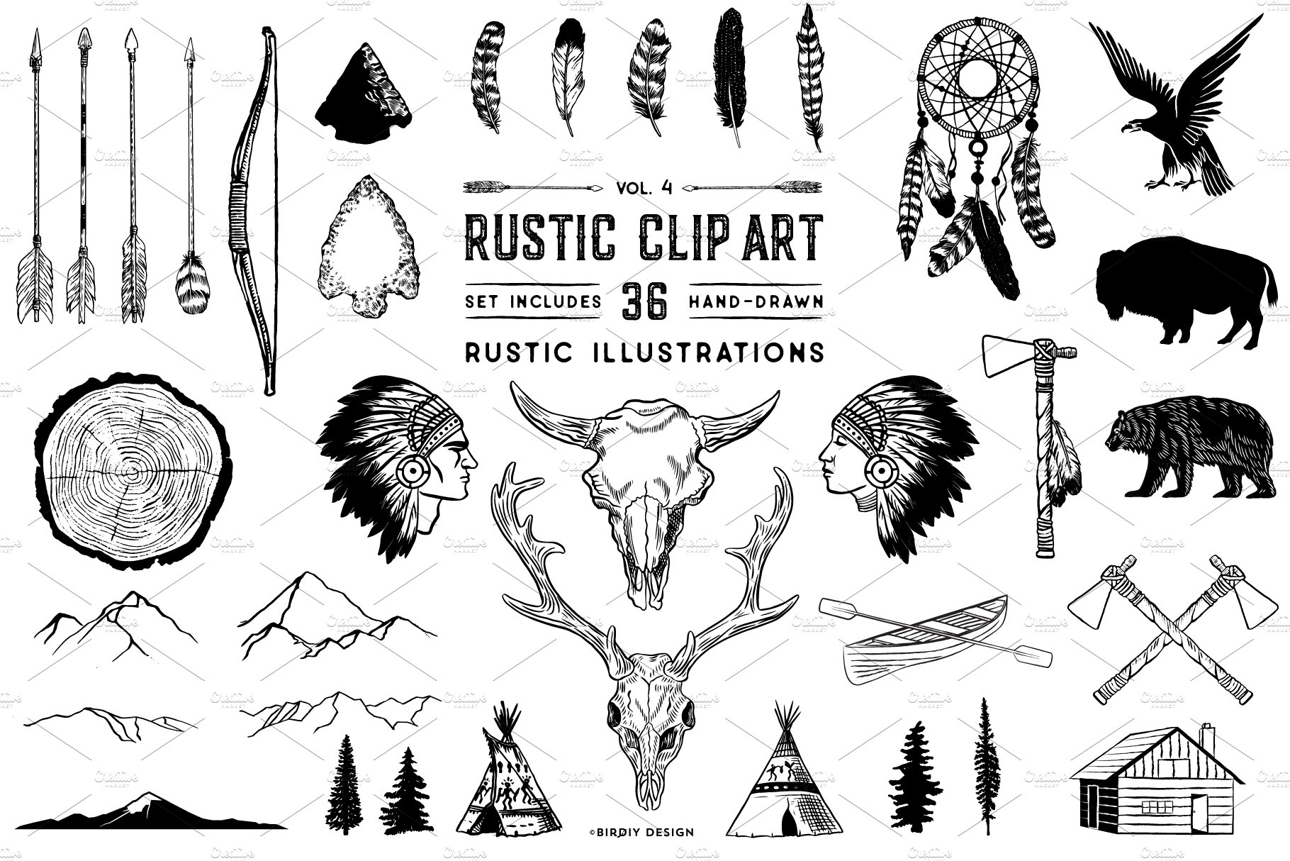 Rustic Clip Art Volume 4 cover image.