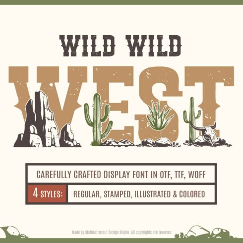 Wild Wild West. Color Font (4styles) cover image.
