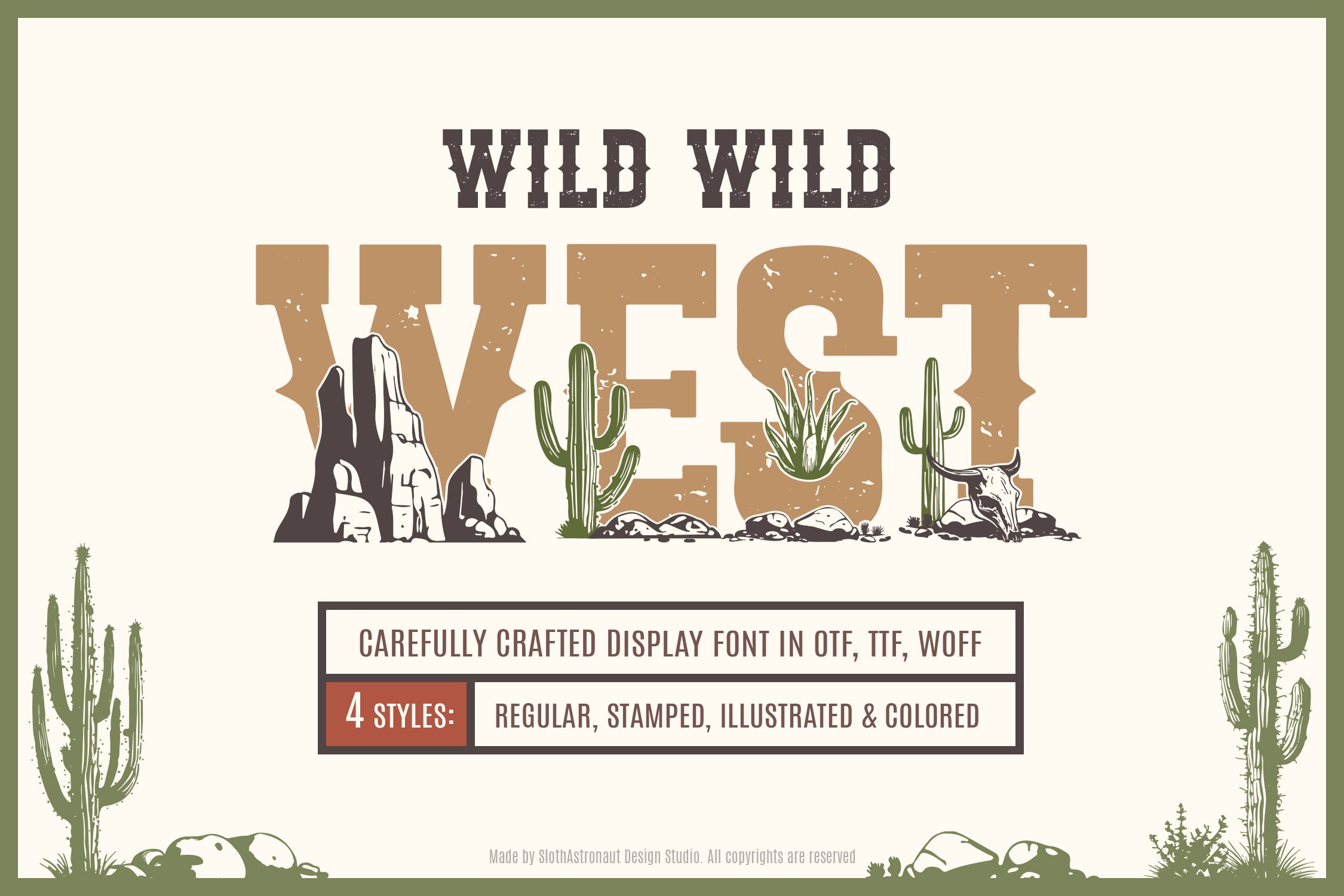 Wild Wild West. Color Font (4styles) cover image.