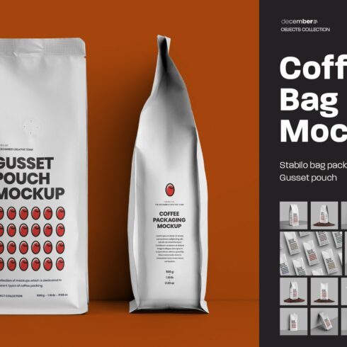 14 Coffee Bag Mockups. Side Gusset cover image.