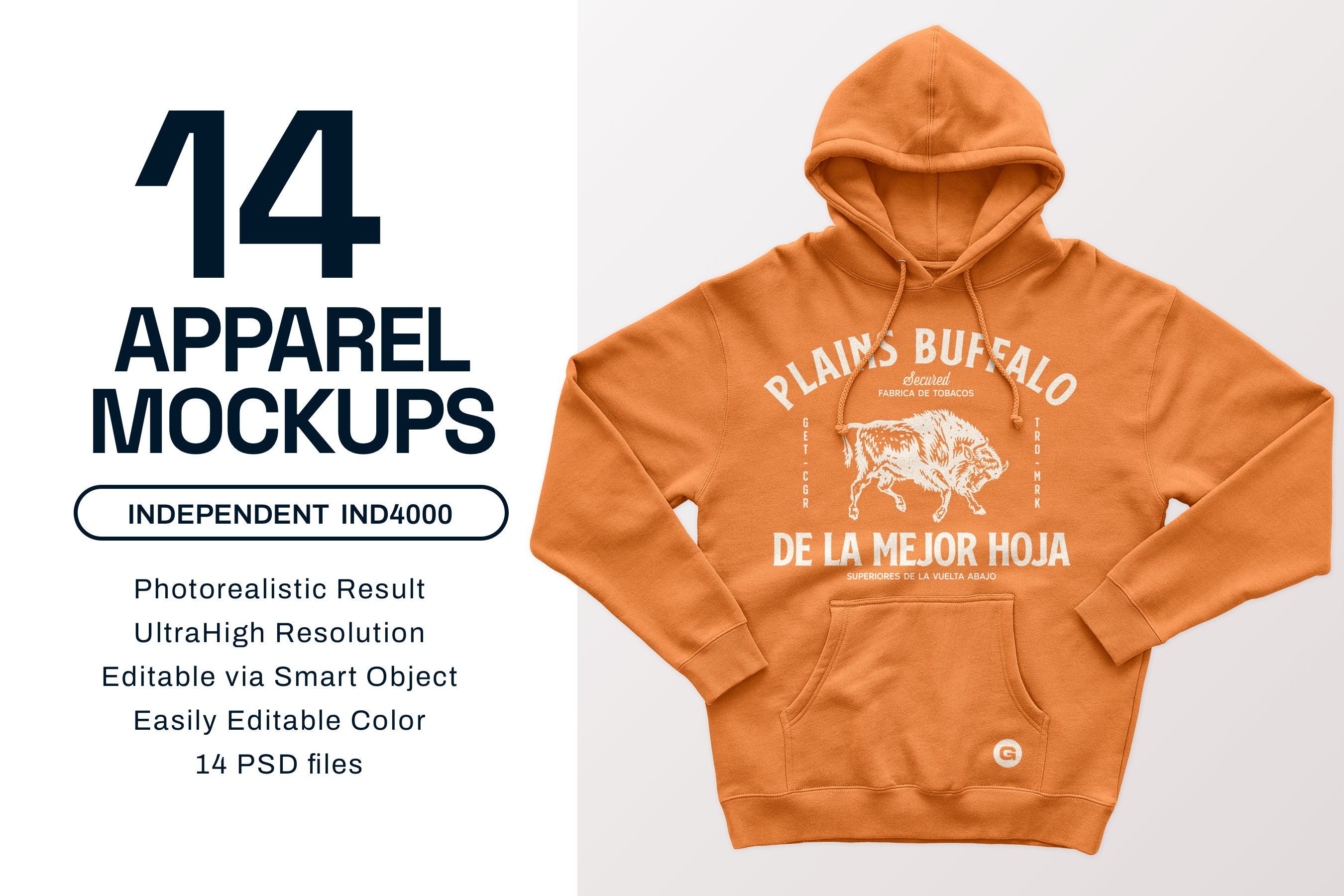 IND4000 Hooded Pullover Mockups cover image.