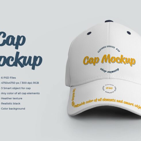 6 Cap Mockups cover image.