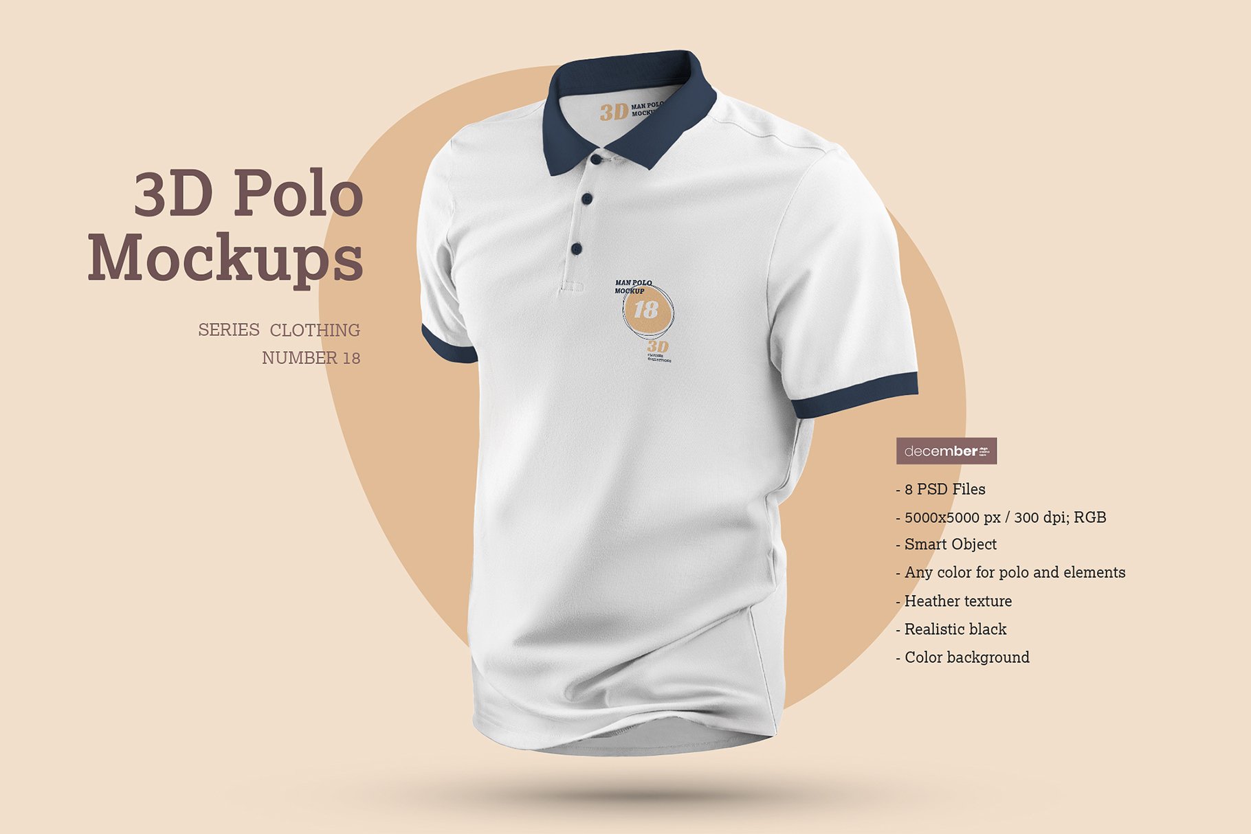 8 Mockups 3D Polo cover image.