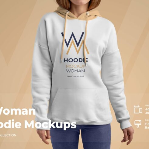 8 Mockups Woman Hoodie cover image.