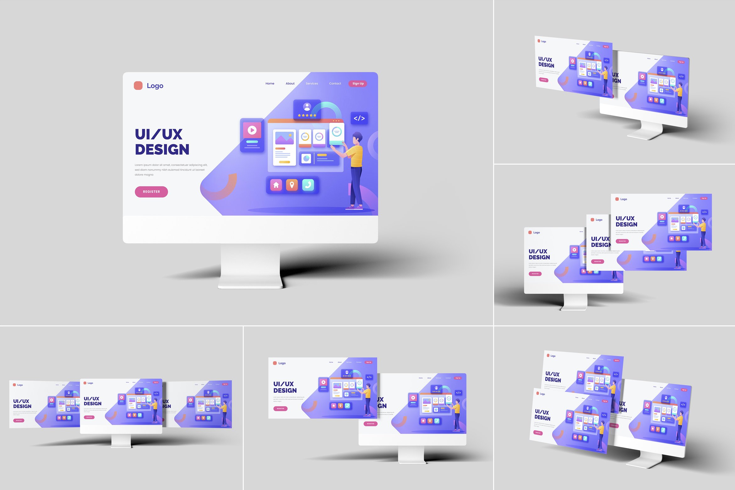 Desktop Screen Mockups cover image.