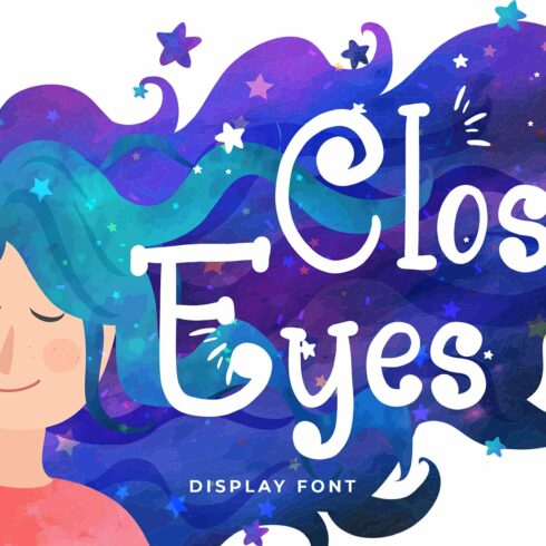 Close Eyes Playful Display Font cover image.