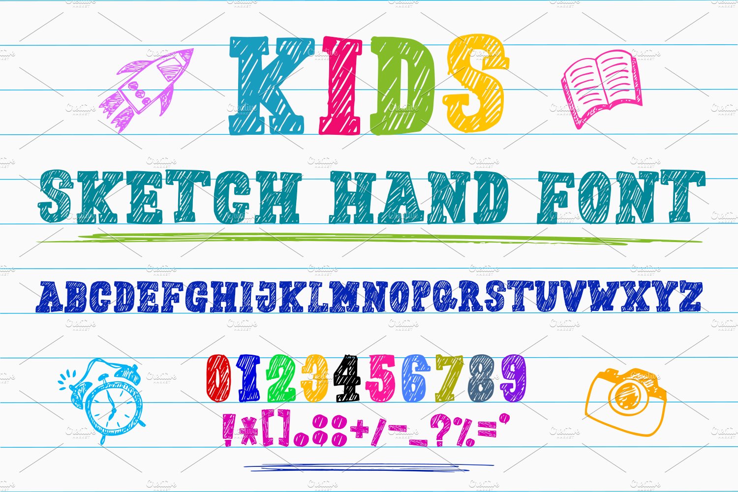 Kids Sketch Hand Font cover image.