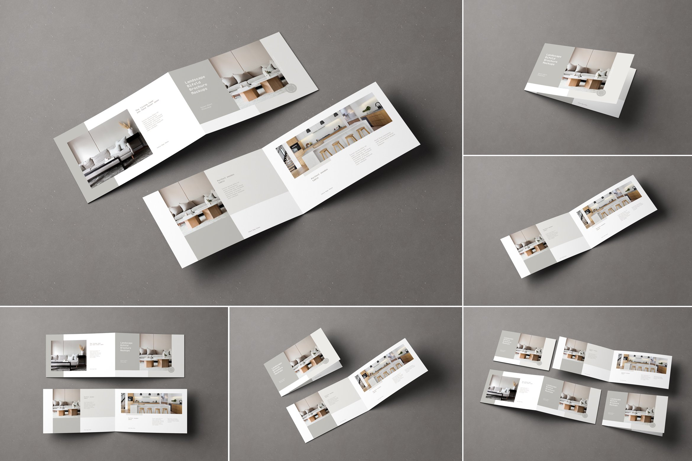 Landscape Bifold Brochure Mockups cover image.