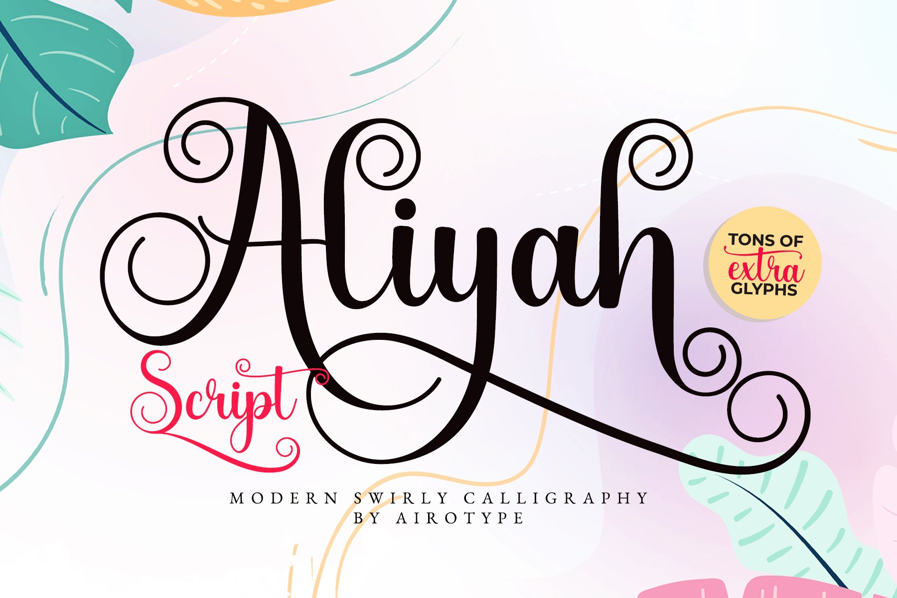 Aliyah - Swirly Calligraphy Font cover image.